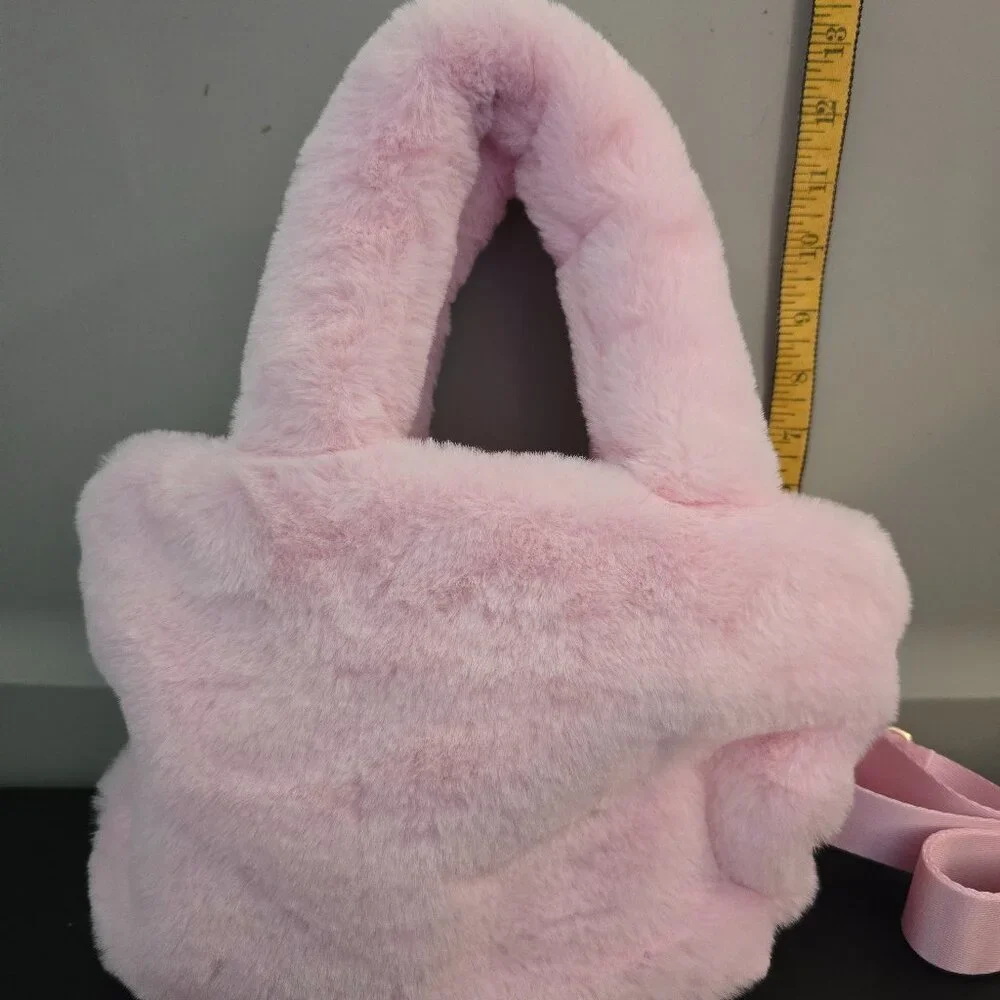 Icing Pink and Gold Faux Fur Mini Shoulder Bag -‎ NWT